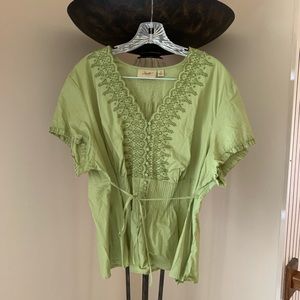 Motto Plus Eyelet V-neck Top
